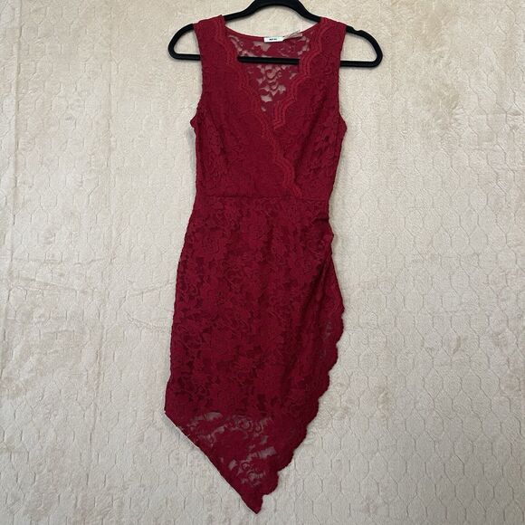 Urban Outfitters Kimchi Blue Red Lace Bodycon Dress‎ Sz Small Made In USA - Picture 12 of 14